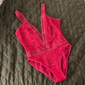 Hot Pink Lace Bodysuit